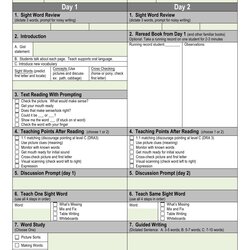 Excellent Guided Reading Lesson Plan Templates Emergent Template Print Big