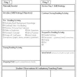 Tremendous Modified Guided Reading Lesson Plan Template Ells Plans Teaching English Templates Bloom Minds