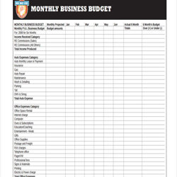 Wonderful Budget Templates In Business Template Monthly Realtor