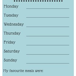 High Quality Weekly Dinner Planner Template Blue Black