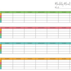 Best Printable Monthly Dinner Planner For Free At Meal Template Calendar Via