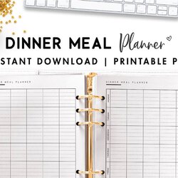 Sublime Dinner Meal Planner Template World Of Templates