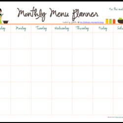 Perfect Printable Monthly Meal Planner Template Free Templates
