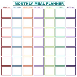 Wonderful Best Printable Monthly Dinner Planner Menu