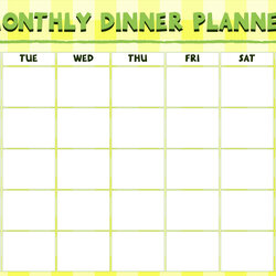Swell Printable Monthly Dinner Menu Template Templates Free Meal Planner