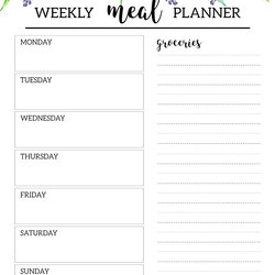 Cool Floral Free Printable Meal Planner Template Paper Trail Design Menu Print Plan Planning Food Daily Meals