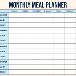 Best Blank Meal Planner Sheet Printable For Free At Monthly Template