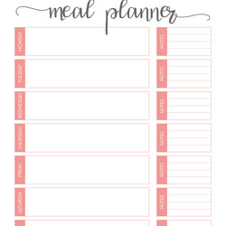 Eminent Free Printable Meal Planner Set The Cottage Market Meals Peach