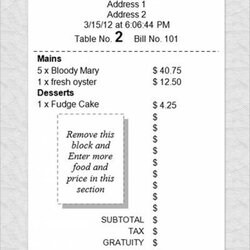 Free Restaurant Bill Receipt Templates In Ms Word Invoice Template Basic Format Excel Samples
