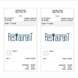 Restaurant Receipt Templates Doc Template Format Sample Blank Example Word Excel