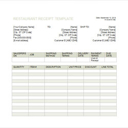 Spiffing Restaurant Receipt Templates Free Samples Examples Format Sample Template
