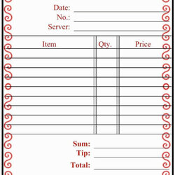 Restaurant Invoice Template Printable Receipt