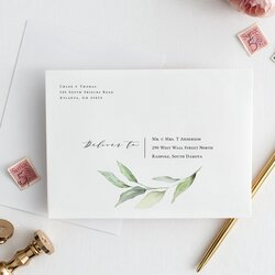 Wedding Envelope Templates And With Beautiful Greenery Invitation Template Set Demo Leaf Gold Bundle Piece