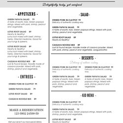 Design Templates Menu Wedding Food Bar Template Printable Word Restaurant Edit Microsoft Ms Designs Drink Buy