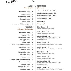 Fine Design Templates Menu Wedding Food Bar Template Restaurant Word Dinner List Printable Drink Google Docs