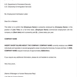 Spiffing Employment Verification Letter Free Printable Documents Template Sample Confirmation Proof Tourist