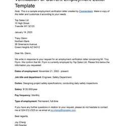Champion Verification Of Employment Letters For Your Employees Templates Current Letter Template