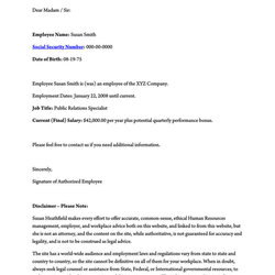 Capital Employment Verification Letter Samples Free Templates Sample Employer Previous