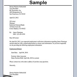 Great Employment Verification Letter Free Printable Documents