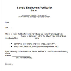 Splendid Free Employment Verification Letter Templates In Ms Word Form Sample Example Documents
