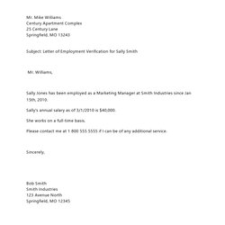 Brilliant Employment Verification Letter Samples Word