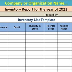 High Quality Inventory List Template Excel Word