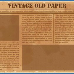 Perfect Blank Old Newspaper Template Vintage Vector Layout Texture Set Graphics Edit Pleasant Models Of In