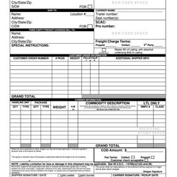 Superlative Blank Form For Template In Lading Printable Regard Checking