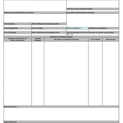 Superb Blank Template The Best Example Bill Of Lading