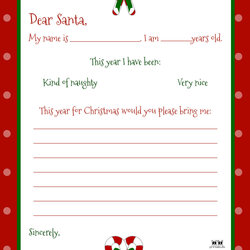 Fine Dear Santa Letter Free Template Letterhead Printable Page
