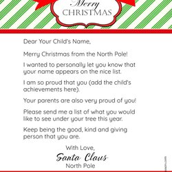 Worthy Free Personalized Printable Letter From Santa To Your Child