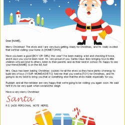Brilliant Free Printable Letter From Santa Template Of To Letters Christmas Templates Claus Word Editable