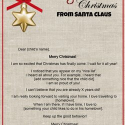 Exceptional Letter From Santa Template Free Printable Templates