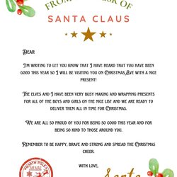 Wizard Best Free Letter From Santa Templates World Of Printable Template