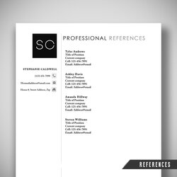 Worthy Professional References Template Free