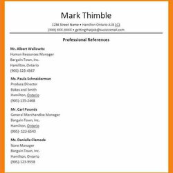 Great Professional Reference List Template Word Business References Job Sample Format Of