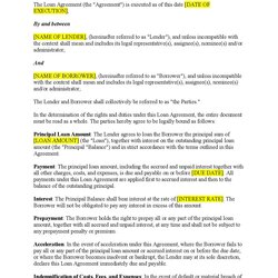 Perfect Loan Agreement Word Template Free