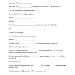 Exceptional Free Loan Agreement Templates Word Template Lab