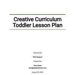 Great Free Creative Curriculum Toddler Lesson Plan Template Google Docs