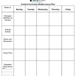 Admirable Creative Curriculum Lesson Plan Template By Let Them Little Weekly Original