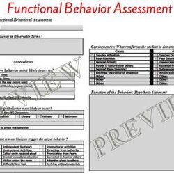 Wonderful The Special Editor Functional Behavior Assessment Template Plan Support Education Intervention