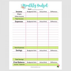 Superlative Simple Budget Template Printable Monthly Templates Household Budgeting Planner Stunning Worksheet