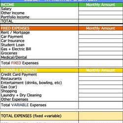 Excellent Free Monthly Budget Template Excel Statement Budgeting Budgets