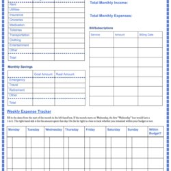 Monthly Budget Form Templates Printable In Free