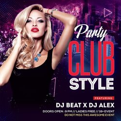 Out Of This World Club Style Free Flyer Template Night Ladies Party Templates Poster Promotion Business