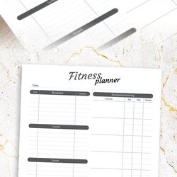 Outstanding Fitness Journal Printable Page Weekly Workout Planner