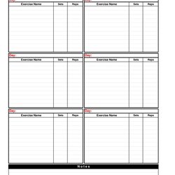 Preeminent Free Printable Simple Workout Log Template