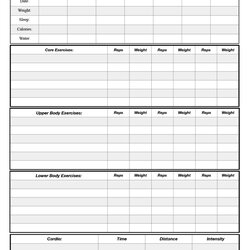 Matchless Free Printable Workout Logs Designs For Your Needs Log Exercise Template Fitness Journal Weekly