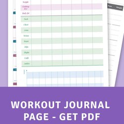 Excellent Workout Journal Page Get In Planner Template