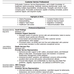 Customer Service Resume Template Examples